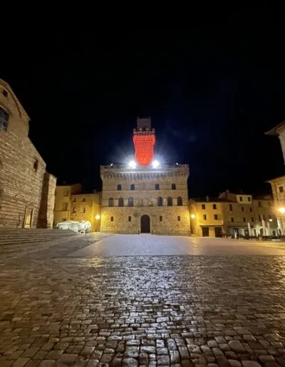 Piazza Grande in Montepulciano at nighttime